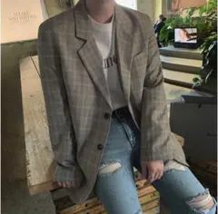 otte ルーズライトチェックジャケット　韓国