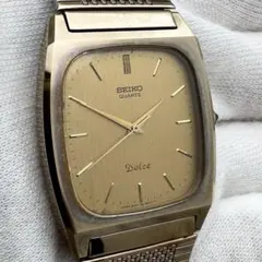 81年製/稼働 セイコー ドルチェ 超硬質合金 ストライプ 5931-5341