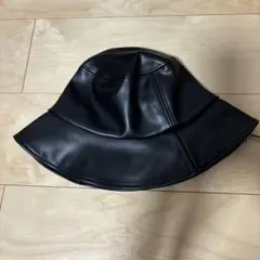 ハット黒　合皮