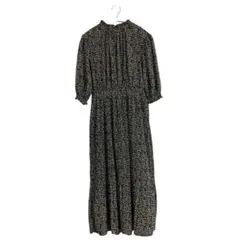 【Ray Cassin】ワンピース ロング プリーツ 小花柄 5分袖 (Ｆ)