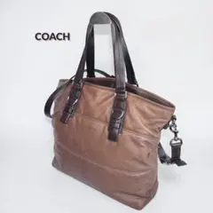 COACH コーチ ラムレザー トートバッグ 2way ブラウン 羊革 希少