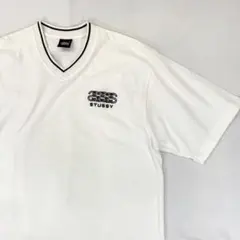 90s OLD STUSSY 黒タグ Vネック Tシャツ