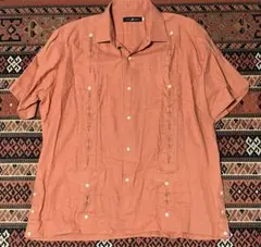 90s〜ヴィンテージ　リネン半袖キューバシャツ　50s 60s 開襟　FLAXのサムネイル