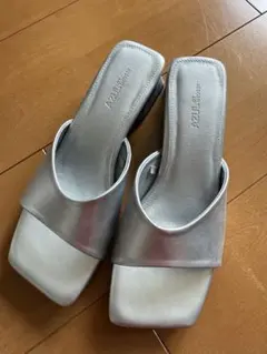 AZUL by moussy シルバーオープントゥミュール