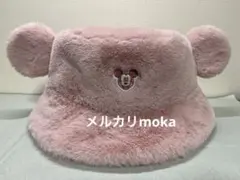 東京ディズニーリゾート ミッキー 耳付き帽子 ピンク ファー