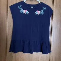 Studio Sanderson フリル裾Tシャツ 150cm ネイビー