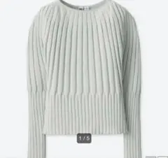 ユニクロUNIQLO U☆３Ｄリブバルーン クルーネックセーターＬ