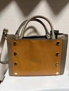 JEANASIS ベージュ×イエローハンドバッグのサムネイル