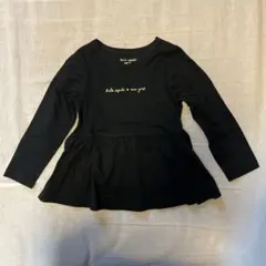 着用回数少なめ！kate spade ゴールドロゴ　黒色長袖カットソー 100