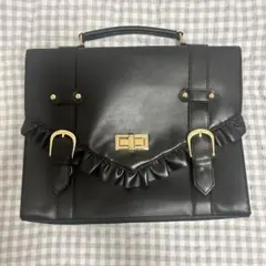 【中古品】axes femme POETIEQUE フリルサッチェルバッグ 黒