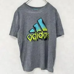 adidas アディダス キッズ 半袖 Tシャツ ロゴ グレー 140 150