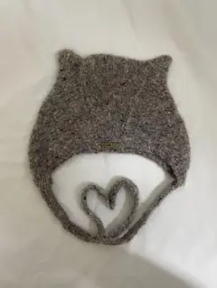 pixie hat ボンネット　猫耳　グレー