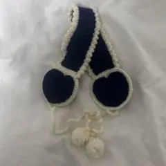 ハート イヤーマフ 編み物 ハンドメイド