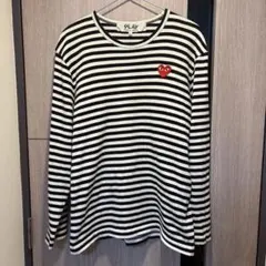 PLAY COMME des GARÇONS ボーダー 白黒 ロンT L