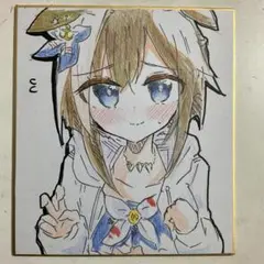 ウマ娘　シュヴァルグラン　手描きイラスト色紙