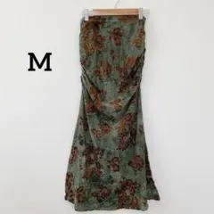 SHEIN 【M】シーイン フラワープリント ラップスカート グリーン