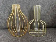 ゴールド ワイヤー花瓶 フラワーベース　試験管　結婚式　ウェルカムスペース