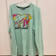 MTV MUSIC TELEVISION 長袖Tシャツ ミントグリーン【XL】