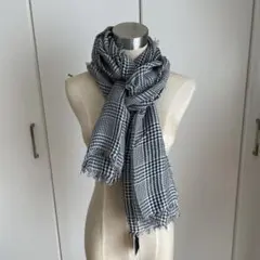ビームスで購入　ダニエル　大判ストール　新品　チェック織柄　グレー