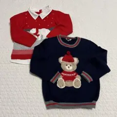 Dave&Bella ディブアンドベラ　クマとホッキョクグマのセーター　100