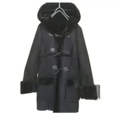 snidel スナイデルフェイクムートン ダッフルコート sizeF/黒