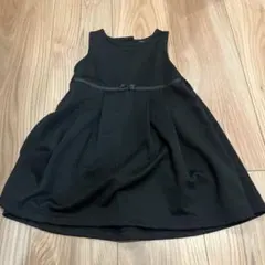 【美品】フォーマル　黒いリボン付きワンピース ドレス95cm