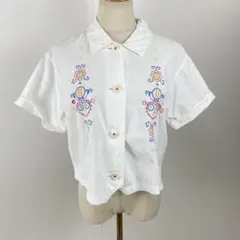 00's Y2K 花柄 刺繍 シアーシャツ ブラウス Vintage - メルカリ