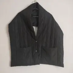 キルティングストール　ブラック　男女兼用　ベスト　キルティング　中綿