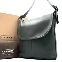 ヴィンテージ コーチ ショルダーバッグ オールドコーチ レザー ダークグリーン