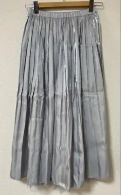 プリーツスカート チュール キラキラ サイズM シルバー グレー