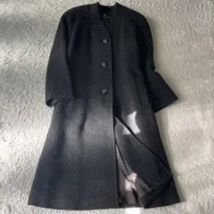 美品　GOLD RIVER アルパカ100%ロングウールコート　ノーカラー　F