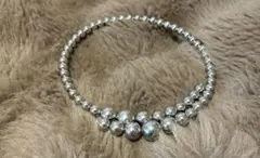 【2月9日限り値下げ】シルバー　ボールネックレス　チョーカー