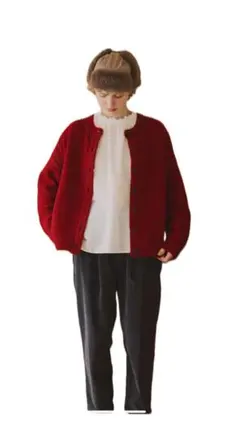 【美品】サマンサ モスモス 2WAYステッチ配色鹿の子編みニット