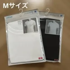 新品　ユニクロ エアリズム クルーネックT 半袖 Mメンズ 白黒 2枚セット