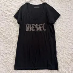 ディーゼル　DIESEL Tシャツ　チュニック　ビーズ　ロゴ　ブラック　y2kのサムネイル