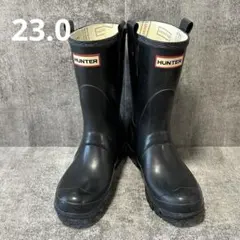 【HUNTER】ブラック 長靴　レインブーツ　ミドル丈 w23615