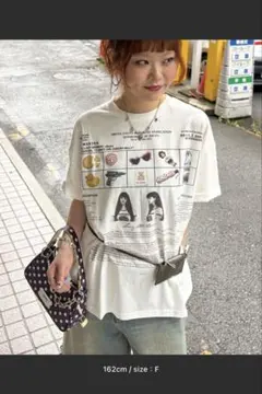カワイイプリントTEE ホワイト FREEのサムネイル