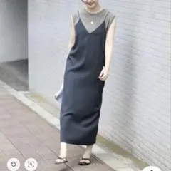 IENA イエナ　リネンライクキャミワンピース　グレー