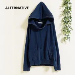 オルタナティブ　フード付パーカー　L カジュアル　シンプル　万能