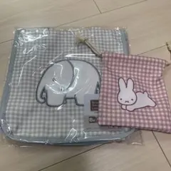 ブルーナアニマル　タイトーくじ　B賞 刺入りトートバッグ F賞 巾着ポーチ