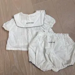 美品　ジェラートピケ　セットアップベビー　白　半袖　70-80