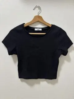WEGO リブ半袖Tシャツ ブラック S