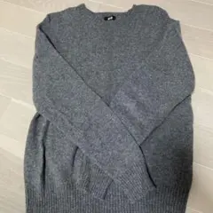 UNIQLO ラムウール100% グレー ニットセーター M