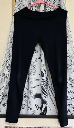 M0506★レギンス黒 L-LL9分丈