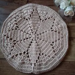 【値下げ】手編み　ベレー帽　毛混