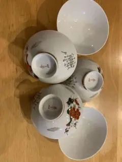 抹茶碗　藤谷芳山　色絵丸紋　寅　美品 抹茶碗藤谷芳山色絵丸紋寅美品