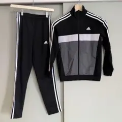 adidas ジャージ上下セット 黒 グレー 　150