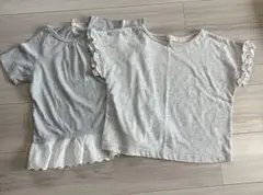 夏物半袖カットソー2枚セット　Samansa Mos2 フリル付Tシャツ 120