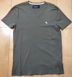 割引中Abercrombie&FitchアバクロVネックTシャツSグリーン