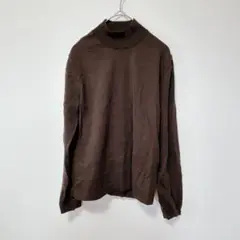 ダックス【L】ニット/薄手 ハイネック 毛 絹 カシミヤ 秋冬 シンプル